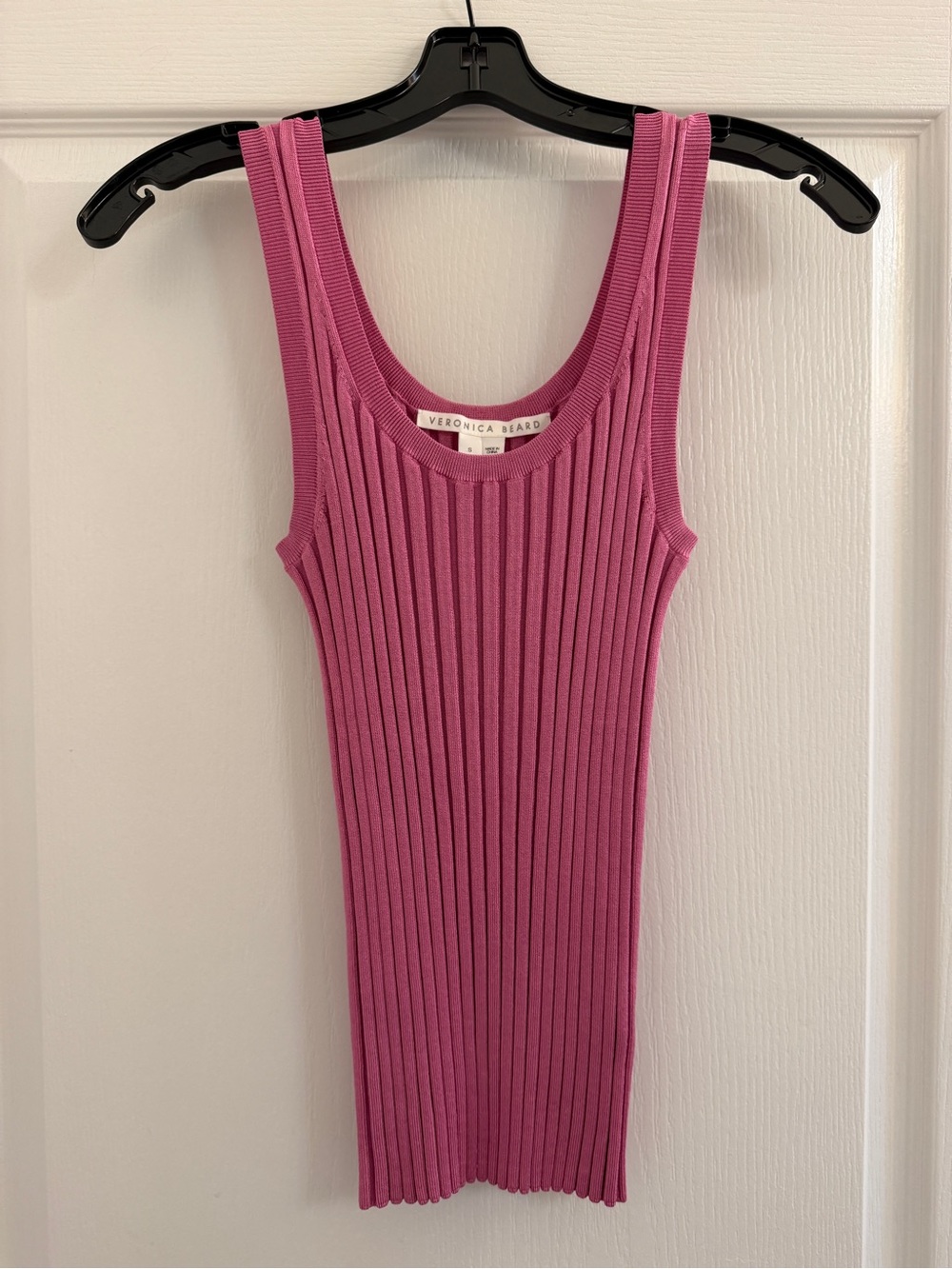 Veronica Beard Sandra Ribbed Tank Top in Pink